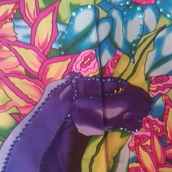 DG2 by Diane Gilman Colorful Jungle Print Blouse - Picture 8 of 9